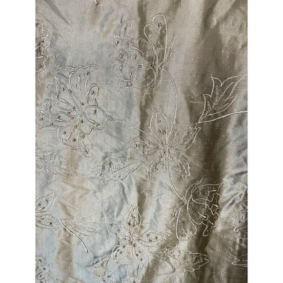 French‎ Laundry Womens Size Large 100% Silk Gold Embroidered Beaded Top Kimono - Picture 6 of 12